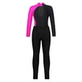 thumbnail image 4 of YEAHDOR Girls Long Sleeve Gym Suit Activewear Shiny Rhinestone Leotard with Leggings Sports Skating Outfit Rose&Black 8, 4 of 5