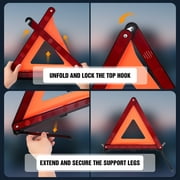 Road Triangle DOT Approved, Reflector Warning Safety Triangles Kit for Vehicles, Roadside Emergency Triangles 3 pack