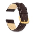 thumbnail image 3 of DeBeer 16mm Dark Brown Smooth Leather with Gold-tone Buckle 7.5 inch Watch Band, 3 of 5
