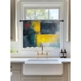 Abstract Color Block Sheer Curtains 45 Inch Long 1 Panel Yellow Block — free download