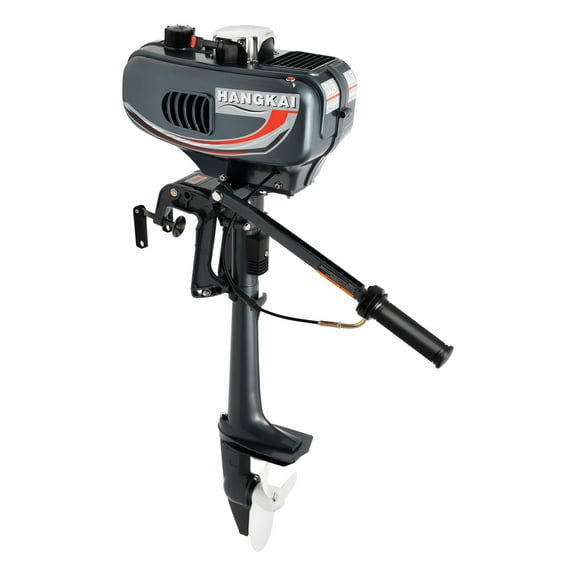 Miumaeov Outboard Motor 3.5HP 2 Stroke Heavy Duty Outboard Motor Fishing Boat Engine with Water Air Cooling System