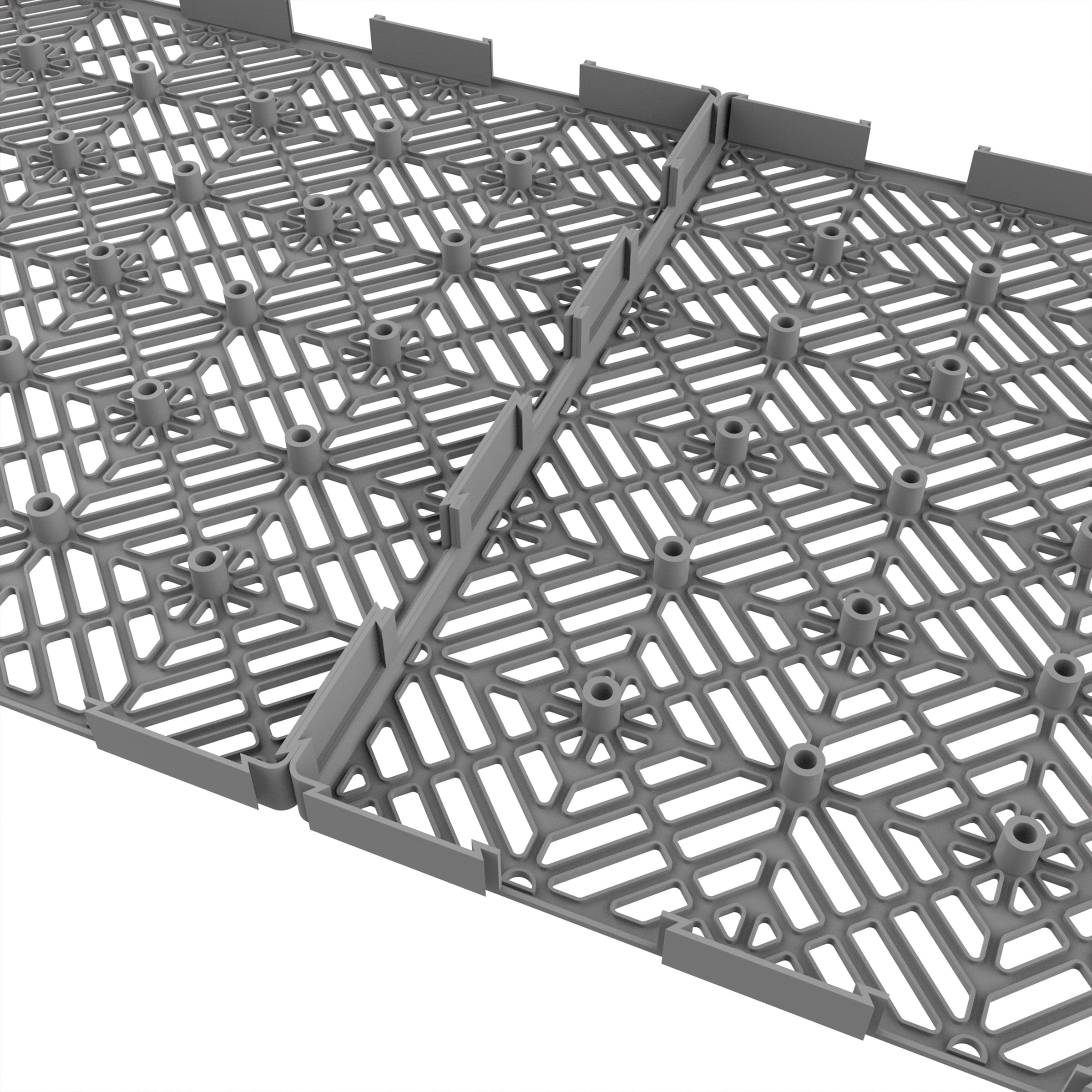 Pure Garden 11.5" Gray Polypropylene Interlocking Floor Mats 5.5 sq ft Coverage Area Easy Installation
