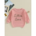 thumbnail image 2 of Bagilaanoe New Baby Girl Boy Knitted Sweater Long Sleeve Letters Pullover 3M 6M 9M 12M 18M Infant Warm Jumpers Tops Fall Loose Knitwear, 2 of 9