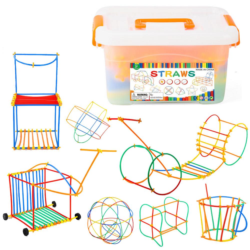 Fovolat Straw Connectors Toy Straw Constructor Interlocking Engineering