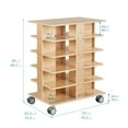 thumbnail image 2 of ECR4Kids 20-Compartment Mobile Storage Tower and 20 Cubby Bins, 5x4, Kids Furniture, Natural, 2 of 9