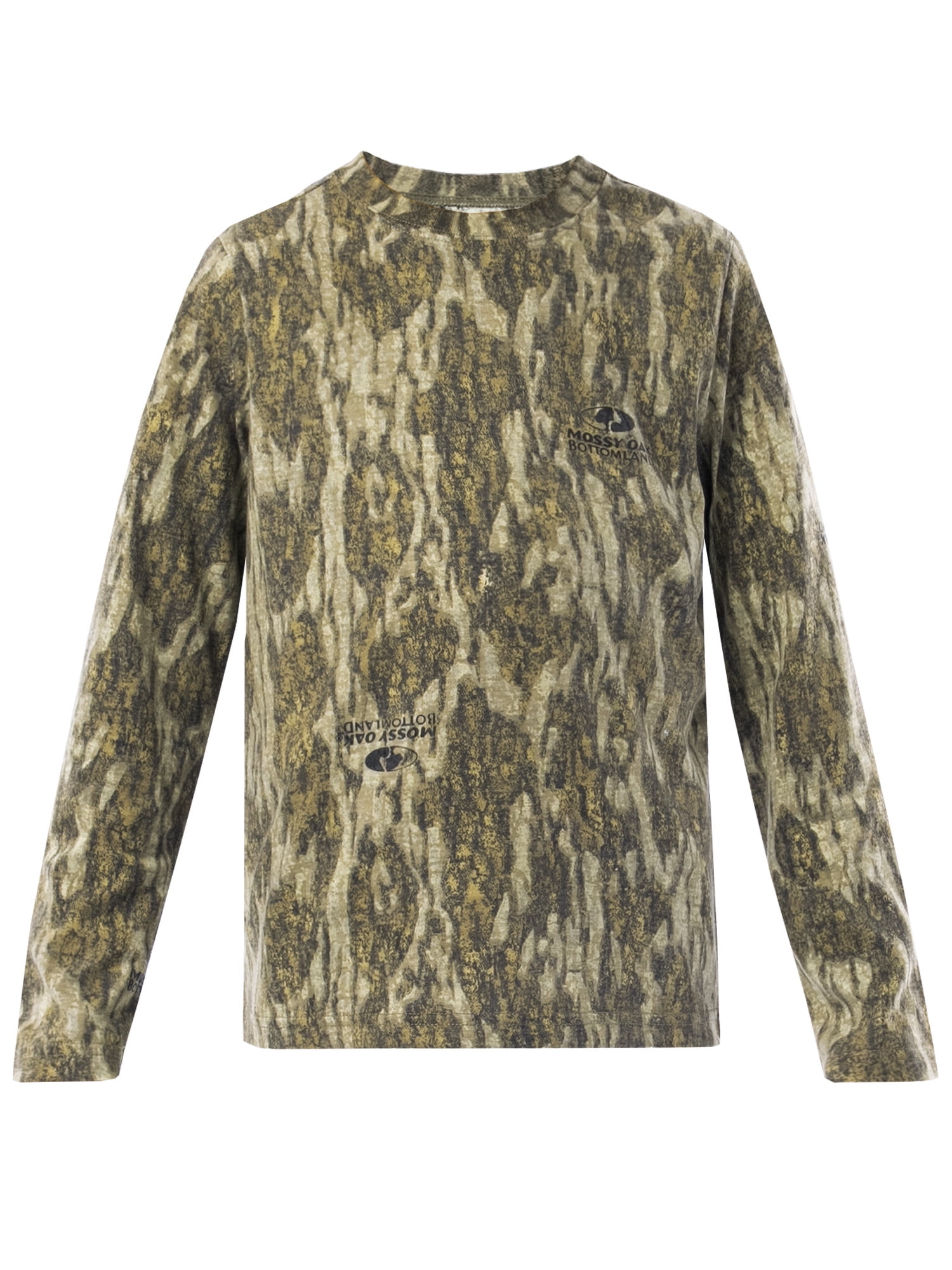 Mossy Oak Youth Long Sleeve Hunting T-Shirt, Bottomland Camouflage, Sizes XS-XL
