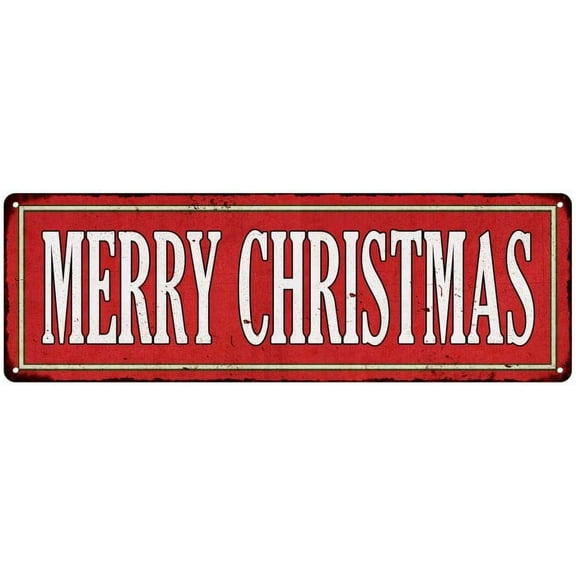 Merry Christmas Holiday Christmas Metal Sign 6x18 206180065015
