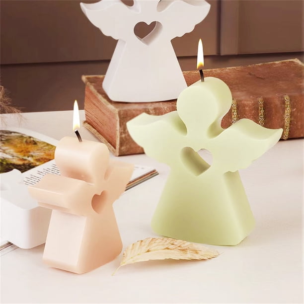 YS Silicone rayé aile ange bougie moule maison gypse décorations cadeau de pâque