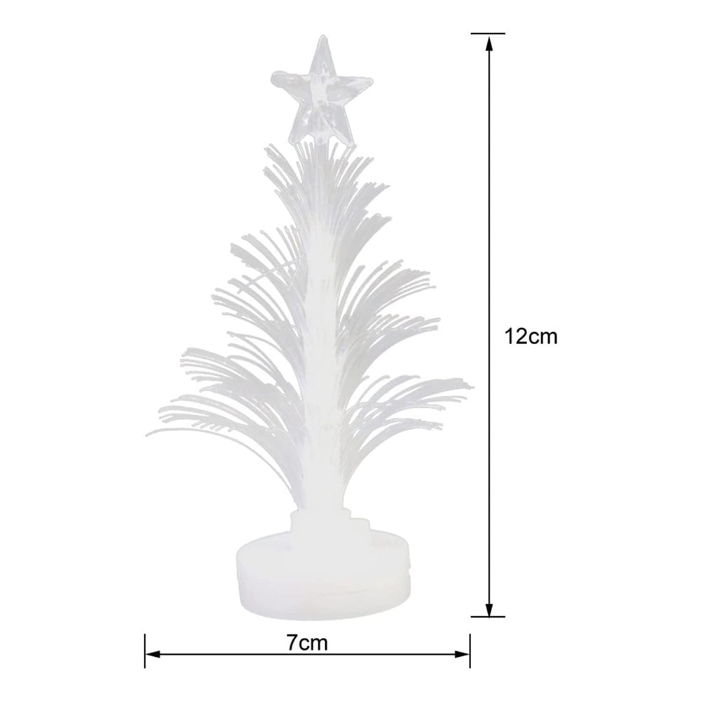 7 Colors Changing Fiber Optic Christmas Tree, LED Small Desktop Christmas Tree with Lights with