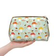 thumbnail image 4 of Picia Mushroom Bee Print Leather Makeup Bag Make Up Bag Travel Toiletry Bag for Her Girlfriend Teacher Teen Girl Gifts, 4 of 8