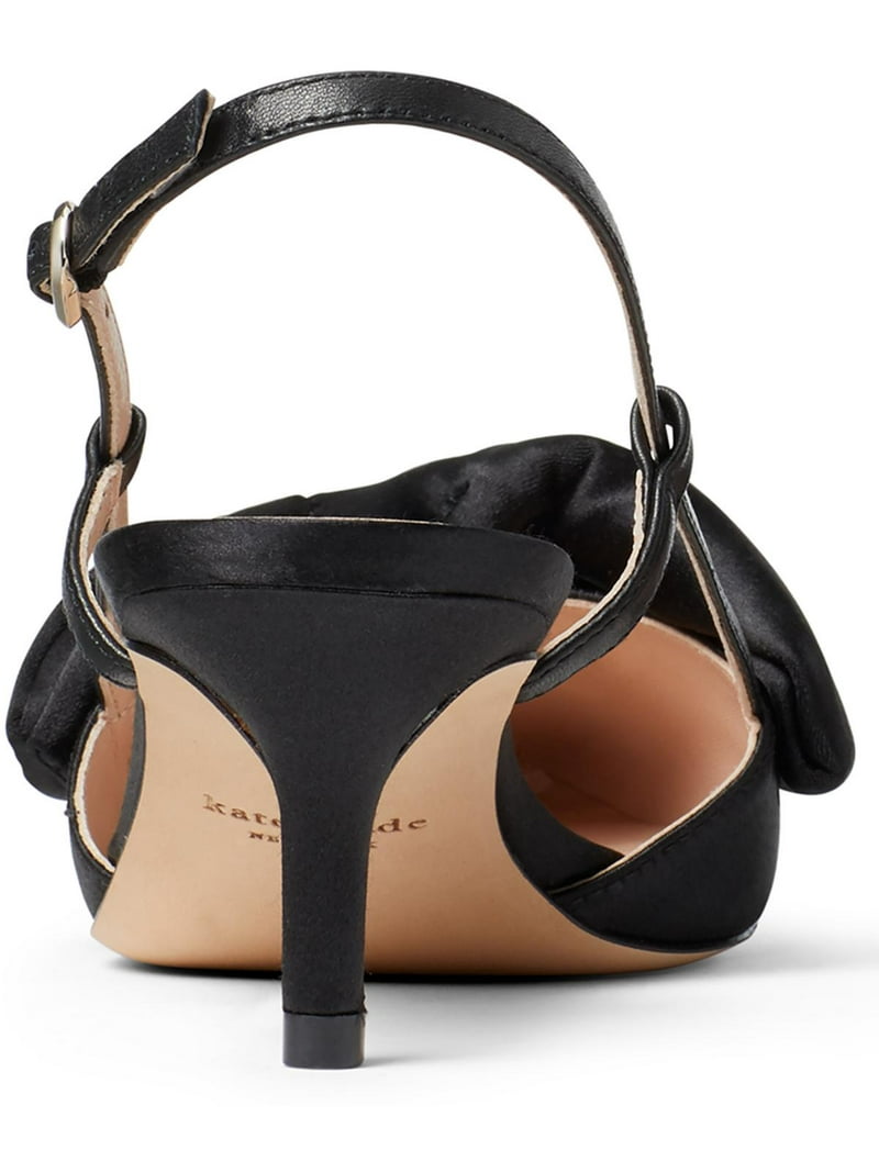 Kate Spade New York Womens Marseille Satin Bow Kitten Heels