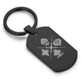 thumbnail image 1 of Stainless Steel Four Card Suits Dog Tag Keychain Circle Ring, 1 of 2
