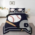 thumbnail image 2 of Baseball Comforter&nbsp;Set Baseball Bedding Set,Sports Themed Down Comforter Dark Blue Ball Gaming Quilt Bed Set Baseball Room Decor with 1 Pillowcase, 2 of 6