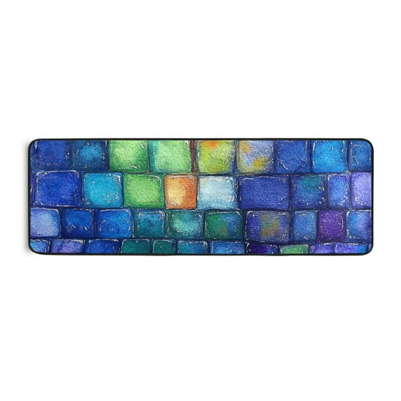 Colorful Small Square Runner Rug for Hallways Kitchen Non Slip 2'x 6' Washable Hall Carpet for Bedroom Entryway Laundry Room
