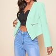 thumbnail image 1 of Vedolay Jackets Womens Casual Long Sleeve Lapel Button Open Front Work Office Jackets Suit,Light Blue 3XL, 1 of 5