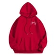 thumbnail image 5 of Arlun Christian Hoodies for Women Bible Verse Jesus Loves You Graphic Letter Printed Oversized Y2k Long Sleeve Hooded Drawstring Sweatshirts with Pockets Red4 XL, 5 of 6