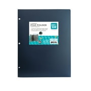 Pen+Gear 4 Subject Pocket Plastic File Folder, 3-Hole Punched, Letter-Size, Blue