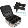 thumbnail image 4 of FORMRS Travel Makeup Bag Large Capacity Train Case Cosmetic Organizer with Adjustable Dividers, Beige Snow Houses, 4 of 8
