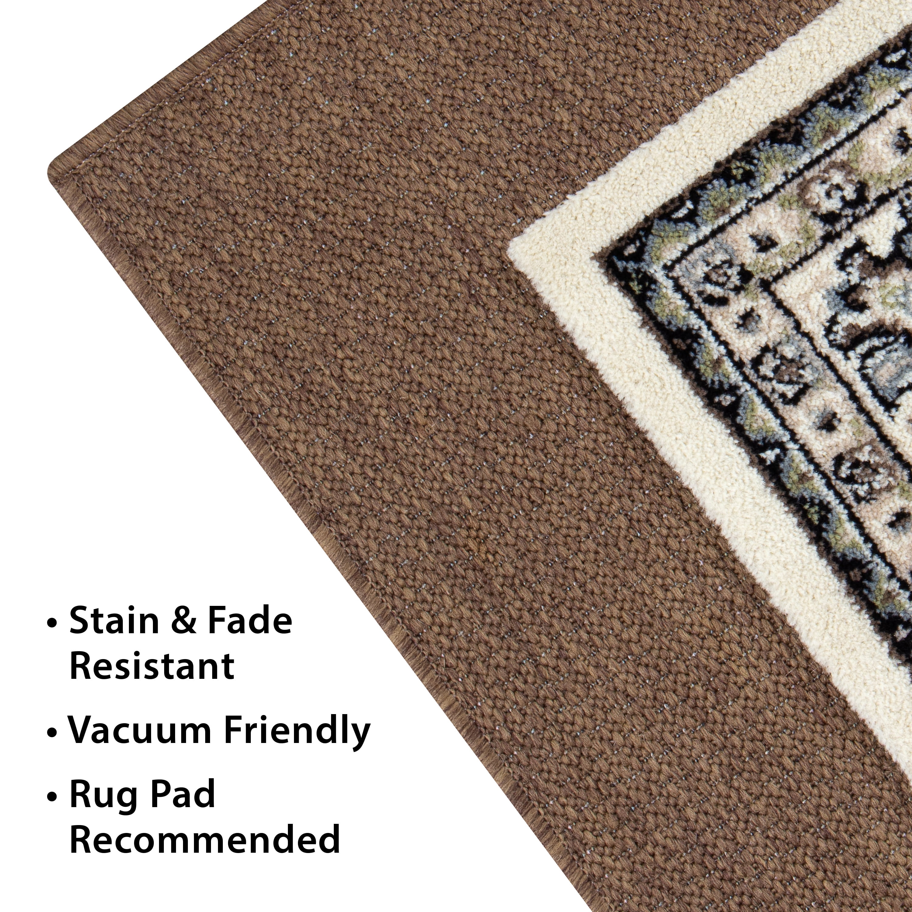 Mainstays Cream Kashan Persian, Faux Layered, Indoor Area Rug, 5' x 7'