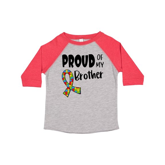 Inktastic Proud of My Brother Autism Awareness Puzzle Piece Ribbon Boys or Girls Toddler T-Shirt