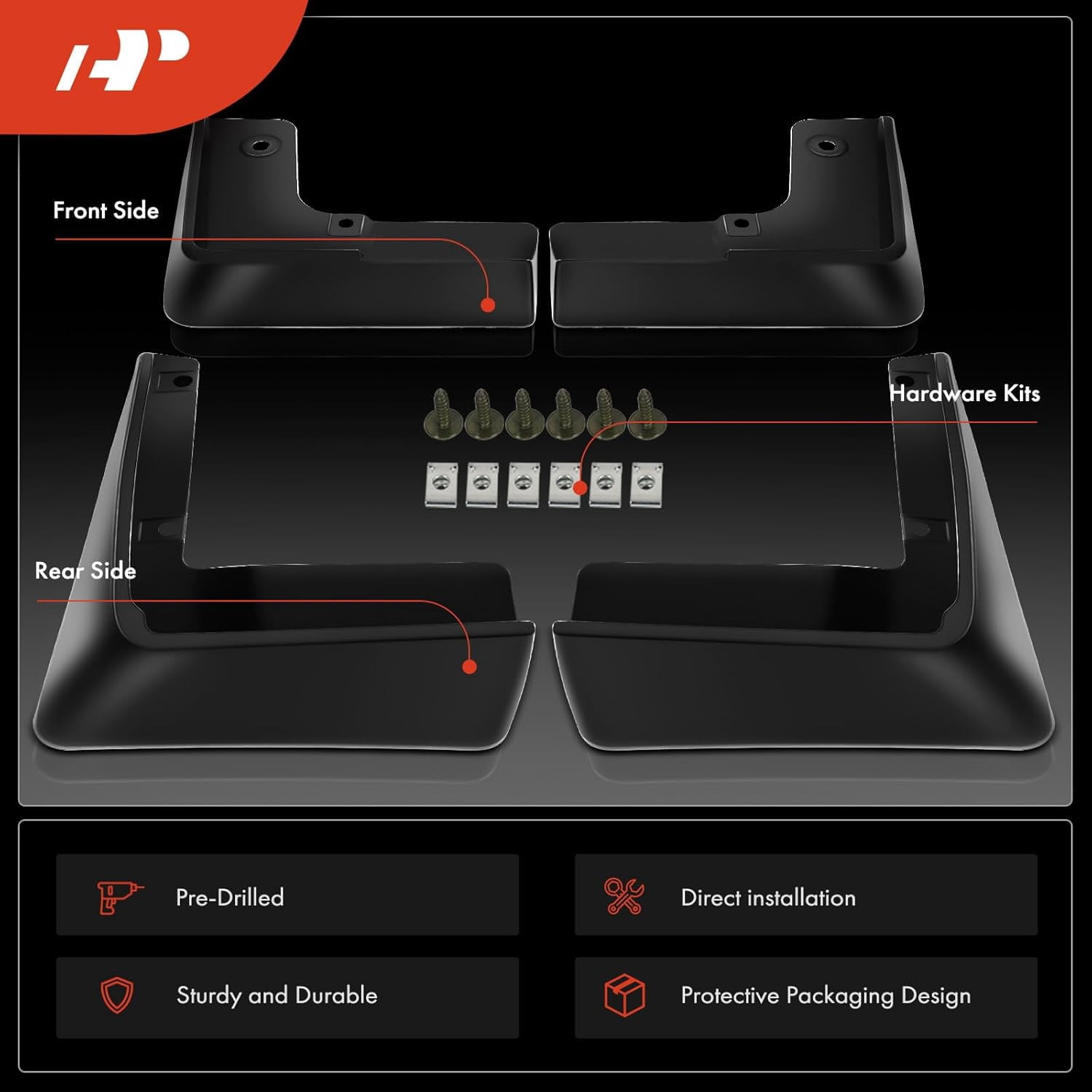 A-Premium Splash Guards Mud Flaps Mudguards Fender Compatible with Toyota Prius Hatchback 2010-2015 Front and Rear 4-PC Set