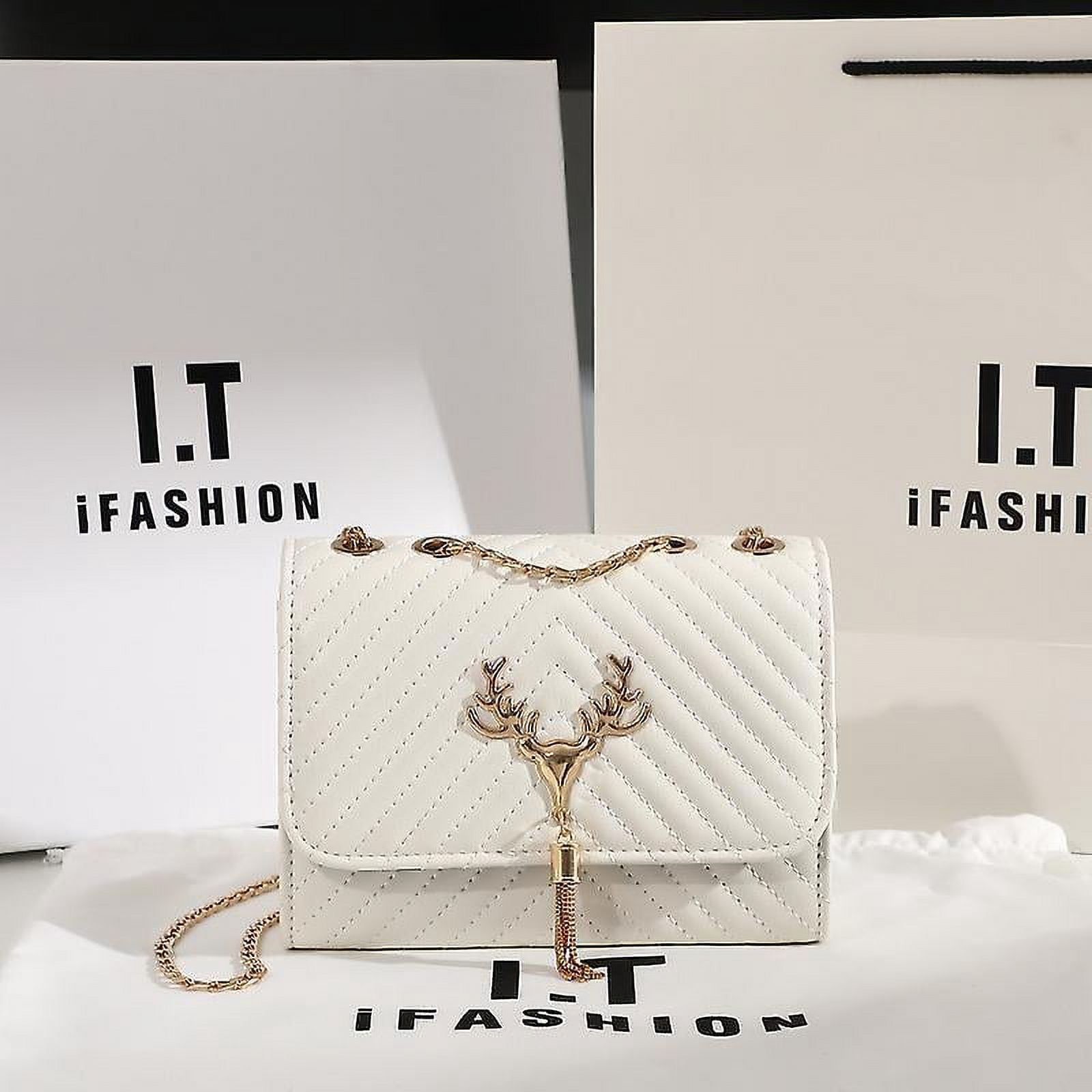 White quilted purse with chain strap sale