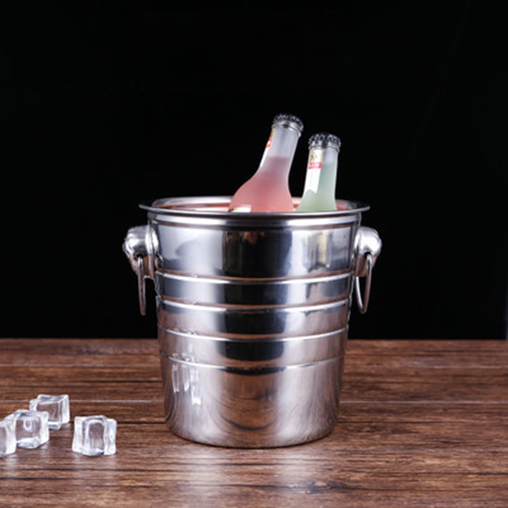 Stainless Steel Ice Bucket Thick Ice Holder Container for Bar Party