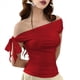 thumbnail image 1 of Tops Cortos con Hombros Descubiertos y Doble Forro para Mujer 2025, Tops Asimétricos Sin Mangas Y2K para Salir Rojo S, 1 of 6