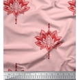 thumbnail image 1 of Soimoi Cotton Jersey Fabric Dot & Lotus Block Decor Fabric Printed Yard 58 Inch Wide, 1 of 1