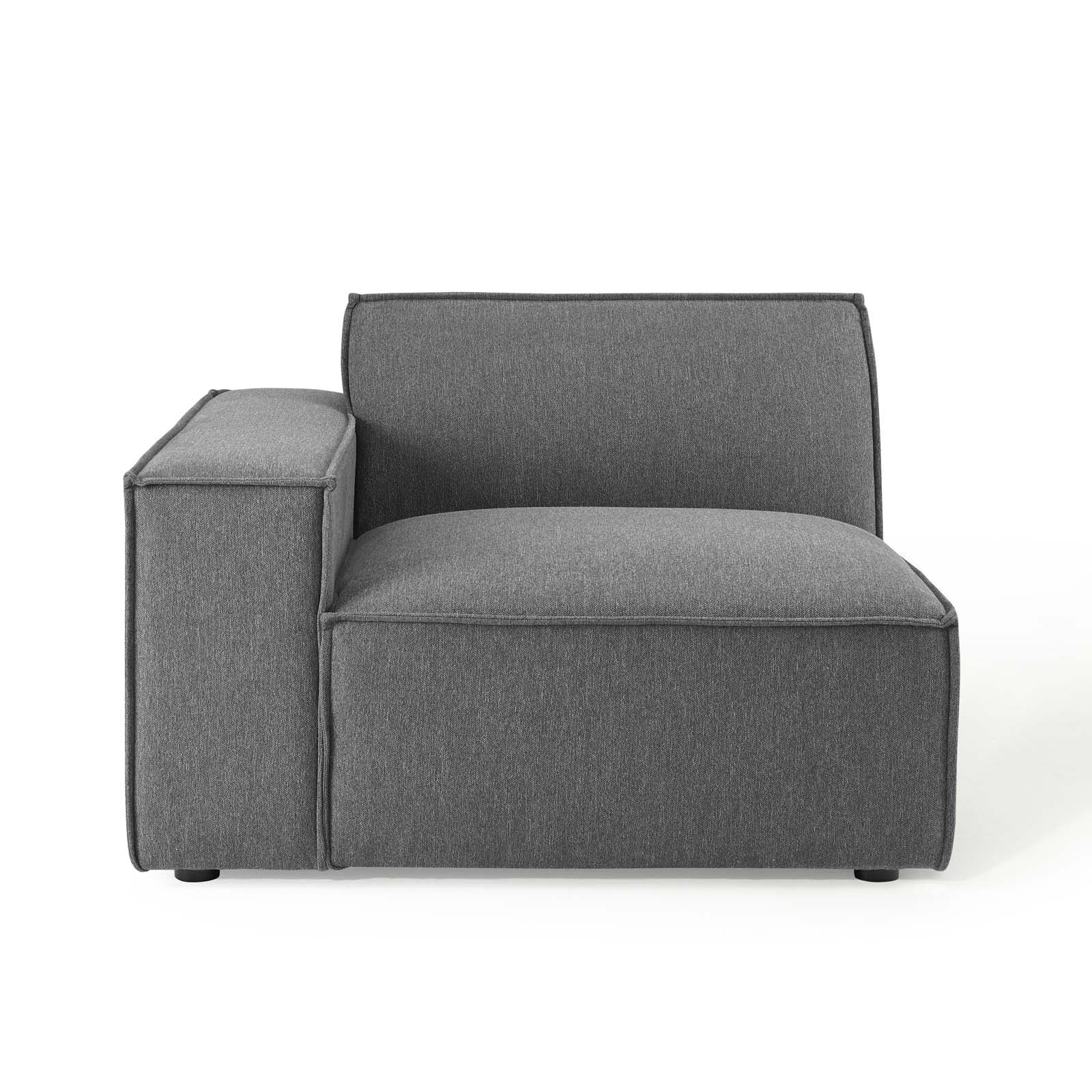 Modway Restore Polyester Fabric Right-Arm Sectional Sofa Chair in Charcoal