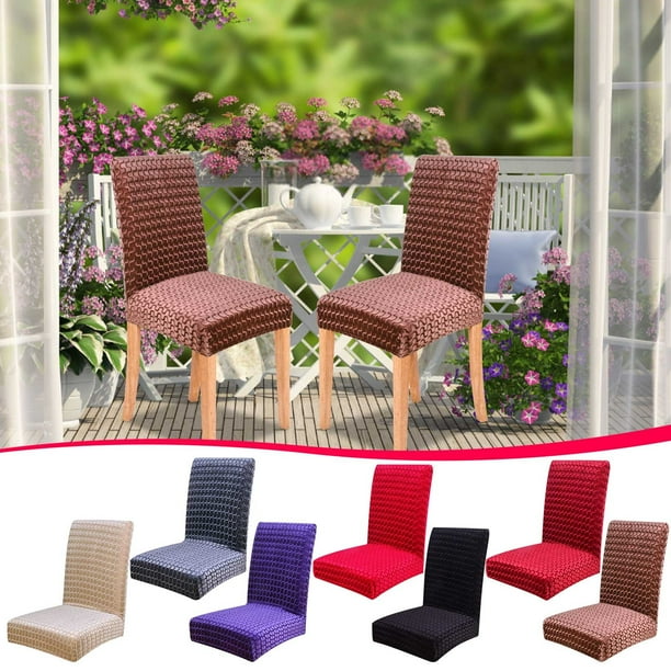 Funda Elástica para Silla de Comedor de Una Pieza con Cojín - Ajuste Universal para Sillas de Hotel y Hogar | Protector de Tela Moderno | Altura Del Respaldo: 43-48 Cm