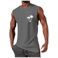 thumbnail image 2 of Beach Tank Top Men Lightweight Breathable Coconut Tree Graphic Crewneck Sleeveless Shirt Casual Vacation Outfits, 2 of 7