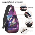 thumbnail image 4 of ZNDUO Sling Bag, Men Shoulder Backpack Small Cross Body Chest Sling Backpack-Triangle Space Stars Pattern, 4 of 8