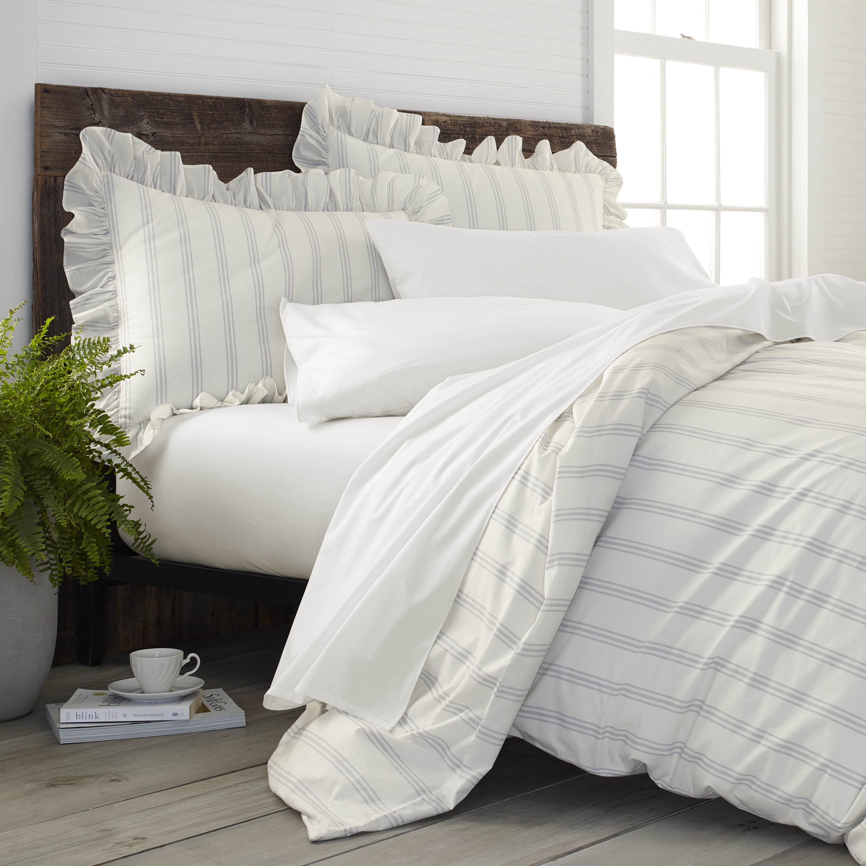 Martex EcoPure 3-Piece Organic Cotton Brooke Print Comforter Set, Full/Queen – Comfort Wash