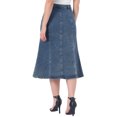 thumbnail image 3 of INSPIRE CHIC Women's Denim Midi Skirt Back to School High Waist Fishtail Hem Flared Jean Skirt Gray Blue S, 3 of 6