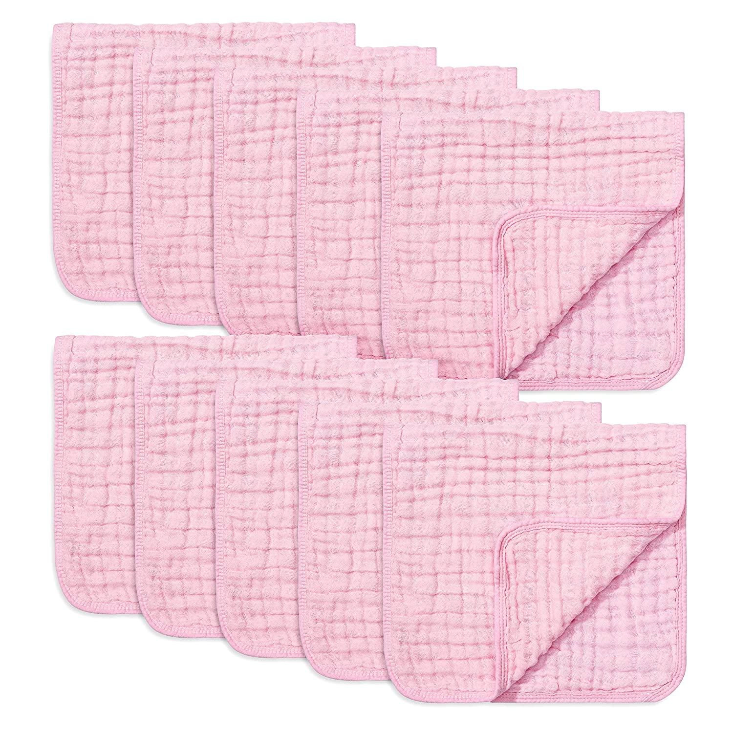 Muslin Burp Cloths 10 Pack 100 Cotton Hand Washcloths 6 Layers Extra