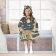 thumbnail image 7 of FORMRS Wearable Blanket Hoodie with Sleeves for Kids Cozy Flannel Sweatshirt, Dinosaur at Night, 7 of 7