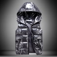 thumbnail image 4 of Chaleco de algodón con cuello alto y cara brillante para padres e hijos de otoño e invierno, chaleco de algodón ajustado con capucha y acolchado de marca de moda para hombres, para parejas, 4 of 5