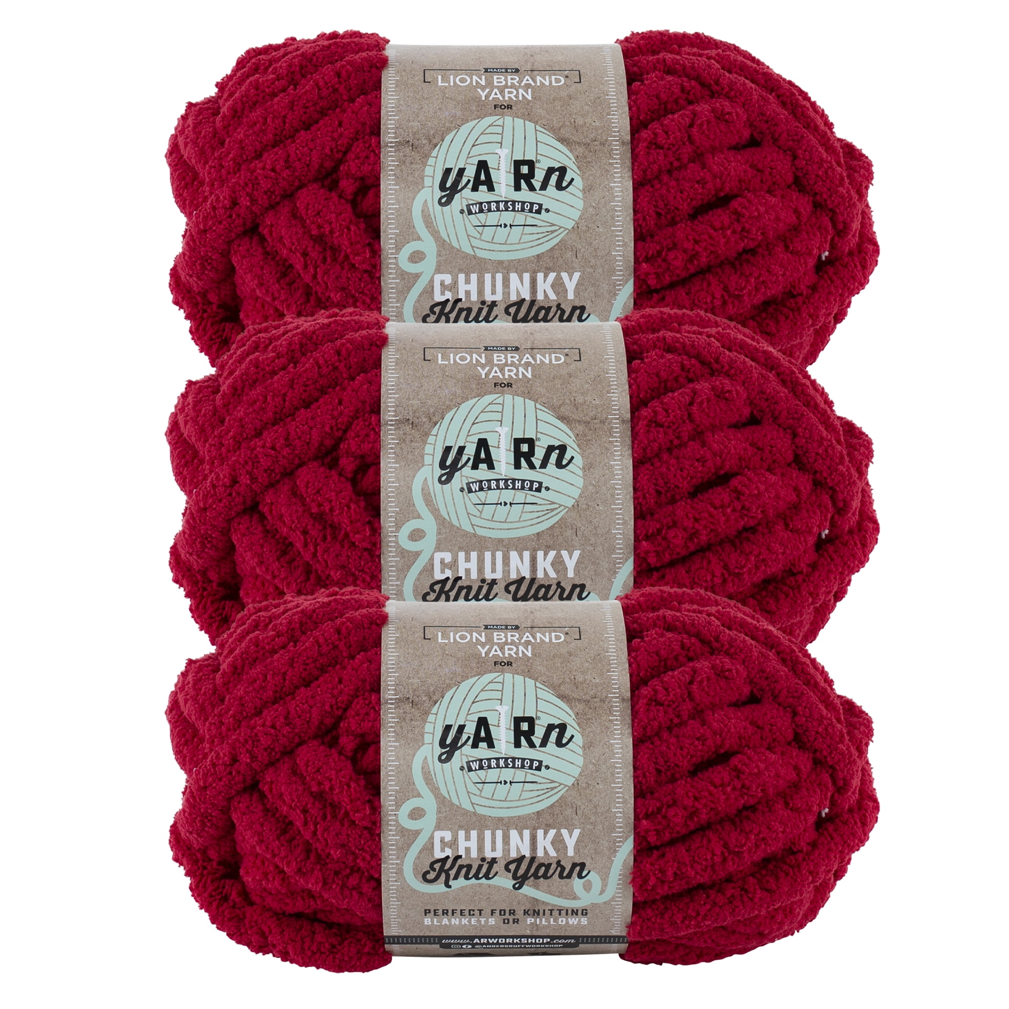 Lion Brand Yarn AR Pomegranate Seed Chenille Jumbo Polyester