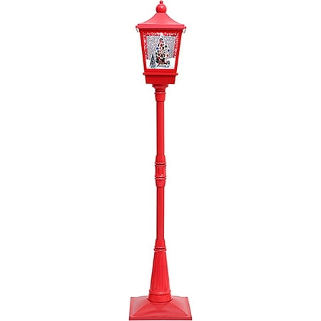 

GUVSOETS 6 ft Light-Up Bright Red Christmas Lamppost with Falling Snow Street Lamp (Red Christmas with Ferris Wheel)