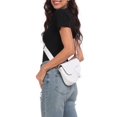 thumbnail image 4 of Bolso de hombro HDE de piel sintética de cocodrilo blanco para mujer, 4 of 6