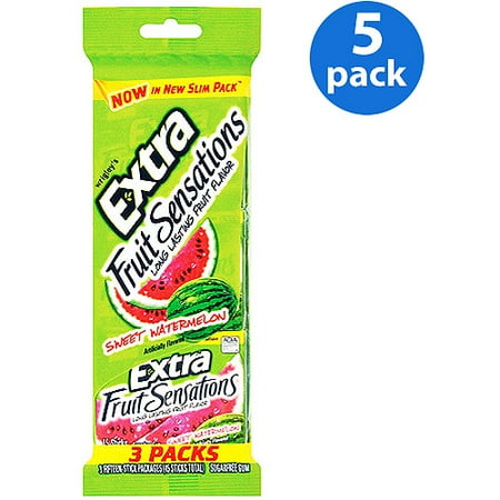 Wrigley's Extra Sweet Watermelon, 3 ct, 5pk