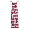 thumbnail image 4 of pimelu Jumpsuits for Women Casual, Womens Jumpsuit Star Stripes American Flag Summer Wide Leg Overalls Bib Long Pants Sleeveless ​Square Neck ​Rompers, 4 of 4