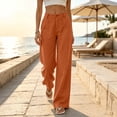 thumbnail image 5 of ClodeEU Women's Elastic Waist Straight Leg Pants With Pockets,Solid Color Casual Fashion Trousers ,Women's Plus S, 5 of 5