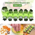 thumbnail image 1 of Juego de 12 cortadores de formas vegetales, molde de estrella de flores para galletas, frutas, niños, hornear, 1 of 5