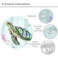 thumbnail image 3 of Teal Sea Turtle Shower Curtain 72Wx72H Inch Colorful Beach Nautical Ocean Coastal Jellyfish Starfish Seashell Coral Kids with 12 Plastic Hooks Fabric Waterproof Toilet Accessories Decor, 3 of 5