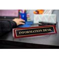 thumbnail image 2 of Piano Finished Rosewood Standard Engraved Desk Name Plate 'Information Desk', 2" x 8", Black/Gold Plate, 2 of 2