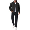 thumbnail image 2 of Men's Casual Shacket Button Long Sleeves Trucker Jacket for Everyday Wear L Black, 2 of 6