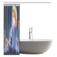 thumbnail image 2 of Cortina de Ducha ABPHQTO Silueta Chica Mirando Medusas Gigantes Decoración de Baño 150x180 cm, 2 of 2