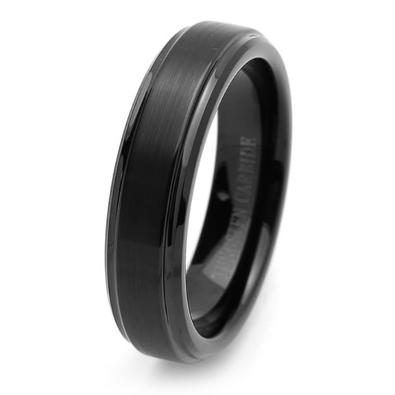 Men Women Tungsten Carbide Wedding Band Ring 6mm Comfort Fit Beveled Edges For Men & Women